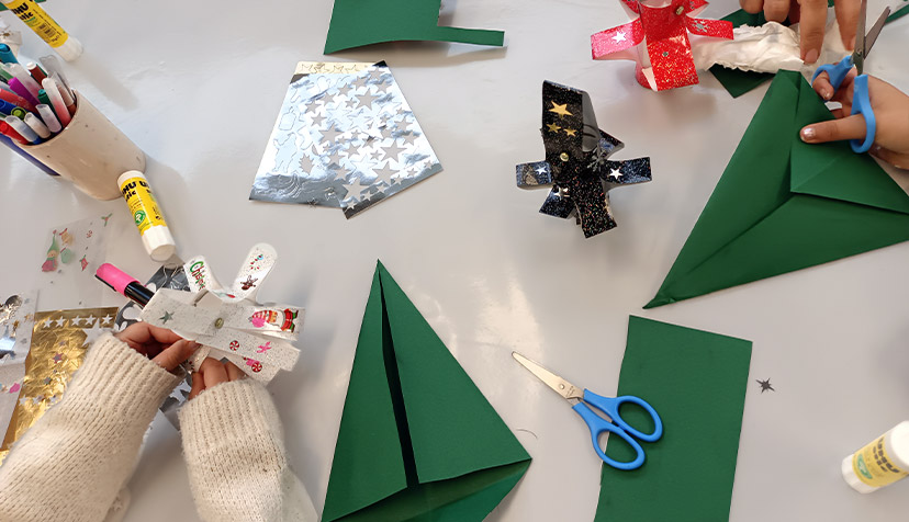 Photo de l'atelier décorations de Noël (plan rapproché)