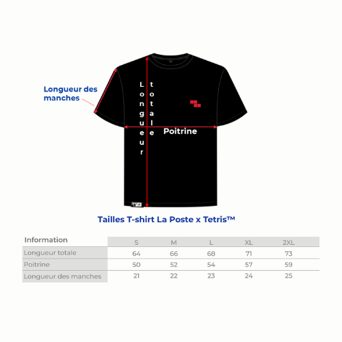 Tableau des tailles t-shirt